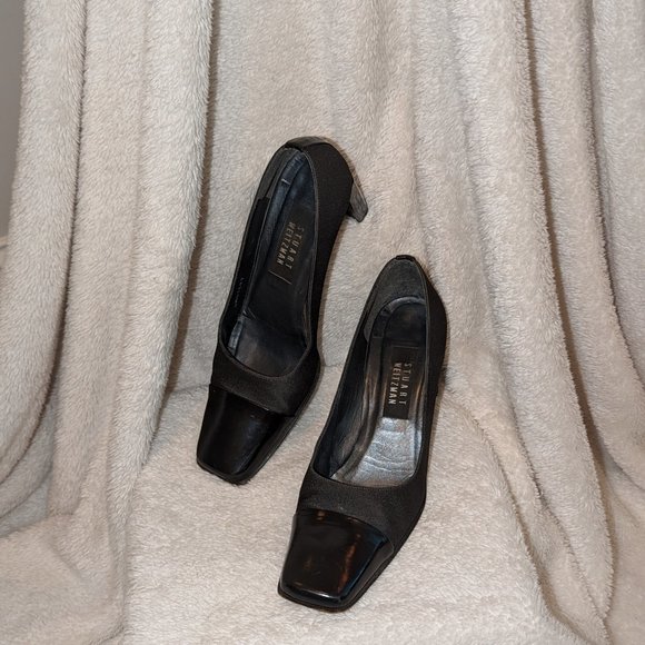 Stuart Weitzman, 9, Stone Quasar Patent toe, business heels - Picture 2 of 4